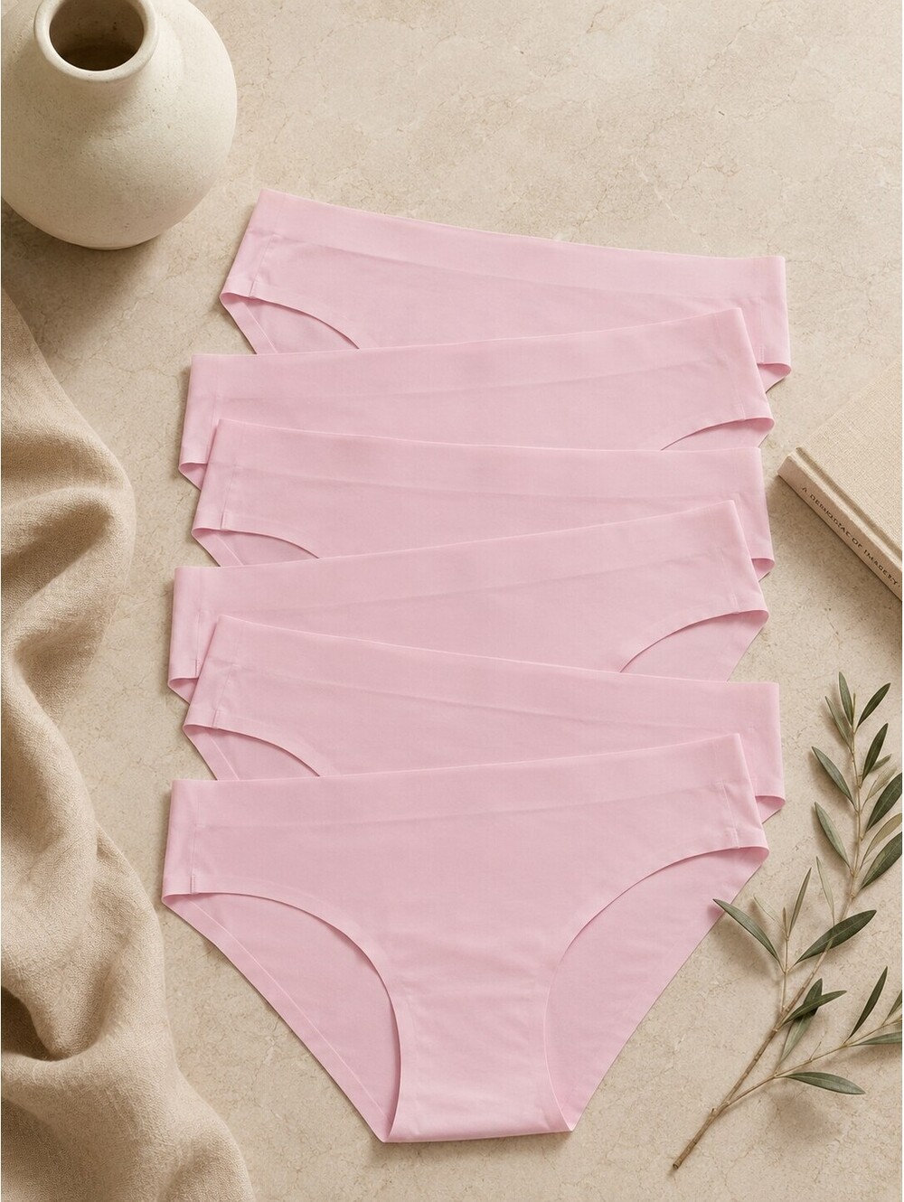 Quince Invisible Bonded Bikini Underwear 6-Pack Light Pink XL NWT MSRP
